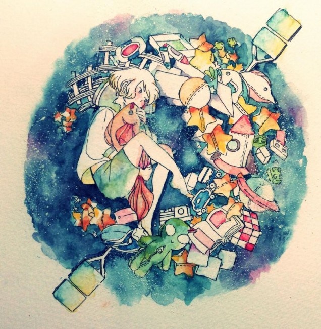 海洋般清新舒服的插画风格，插画家 Rulurala 透过插画向世界诉说自己